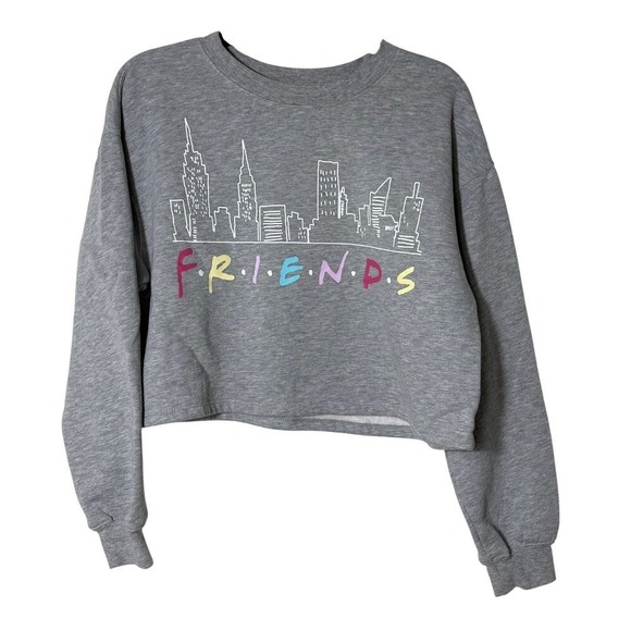 Warner Bros. Tops - Friends The Television Series Cropped Sweatshirt Gray NYC Skyline XL Warner Bros